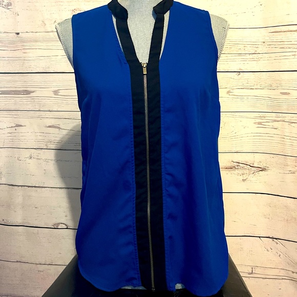 Royal blue n black blouse - Picture 1 of 2
